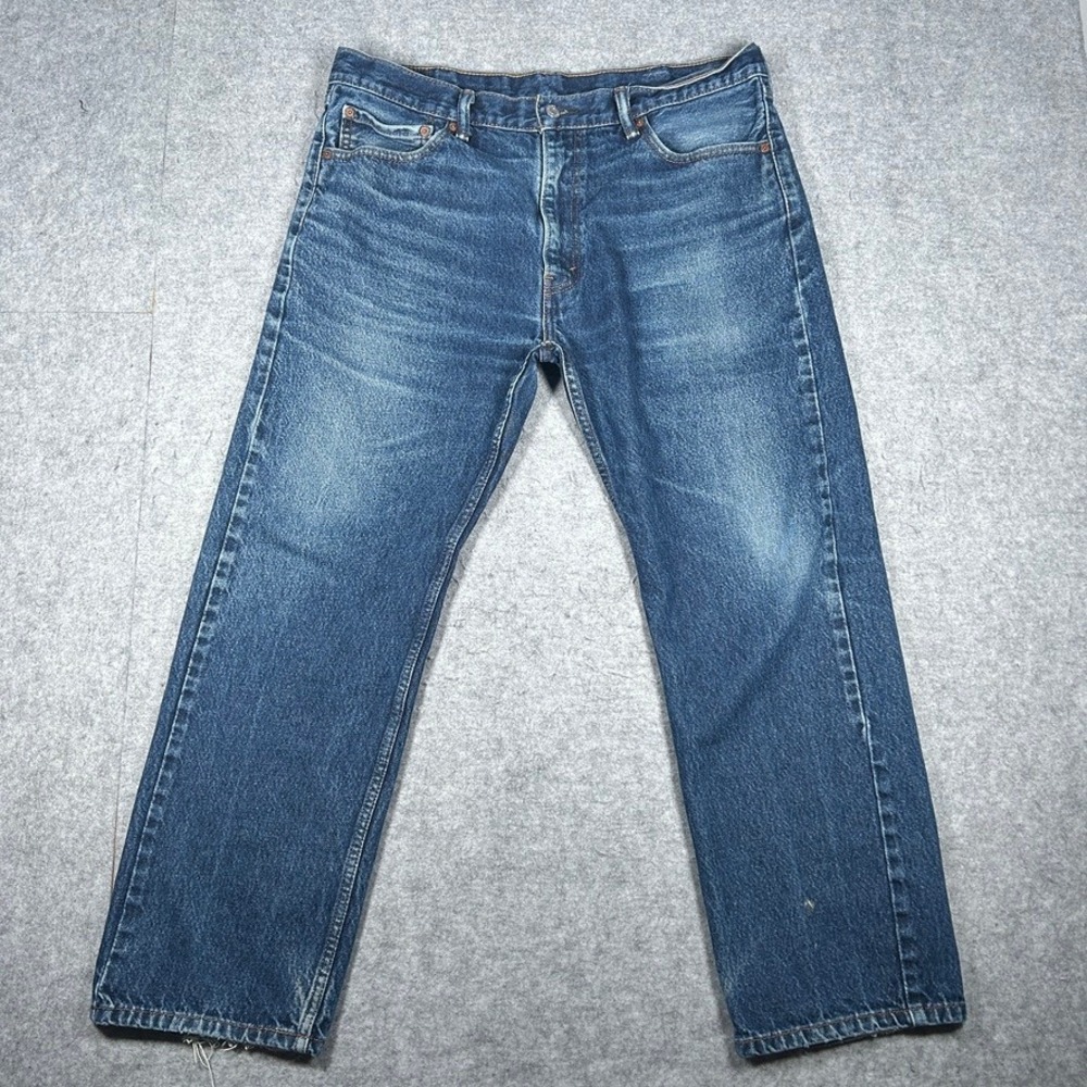 Levi's Denim Jeans Mens 38 Blue 505 Regular Fit Straight Leg Workwear Casual
